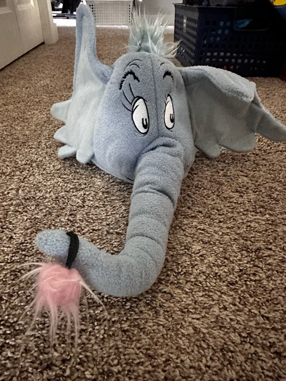 Dr. Seuss Horton Elephant Costume Hat in Light Blue with Pink Tuft